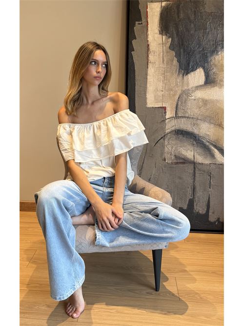 T-shirt scollo bardot DIECI MINUTI | 15482
